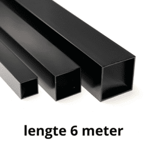 Zwart aluminium vierkante koker 6 meter