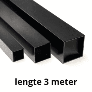 Zwart aluminium vierkante koker 3 meter